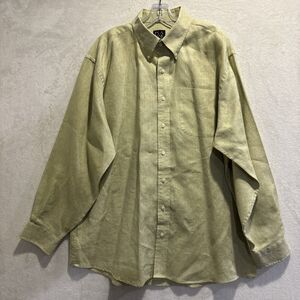 Jos A Bank Traveler's Collection Men's Button Down Linen Shirt Green Size XL